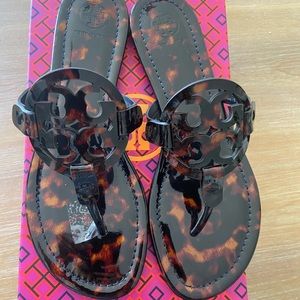 Tory Burch Miller sandals tortoise shell size 8.5
